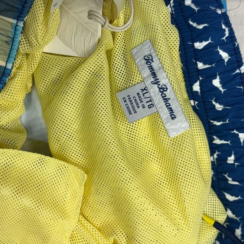 NWT Tommy Bahama Men Naple Riviera Madras Swim Shorts Trunks XL X-Large C137 -25
